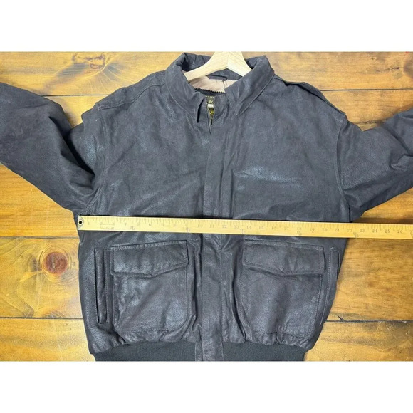 Vintage Air Force Luxury Full Zip Leather Jacket Mens Large Made in USA - Picture 8 of 11